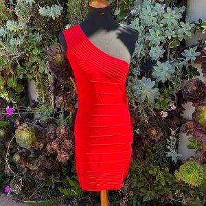 Forever 21 Vibrant Red One-Shoulder Dress